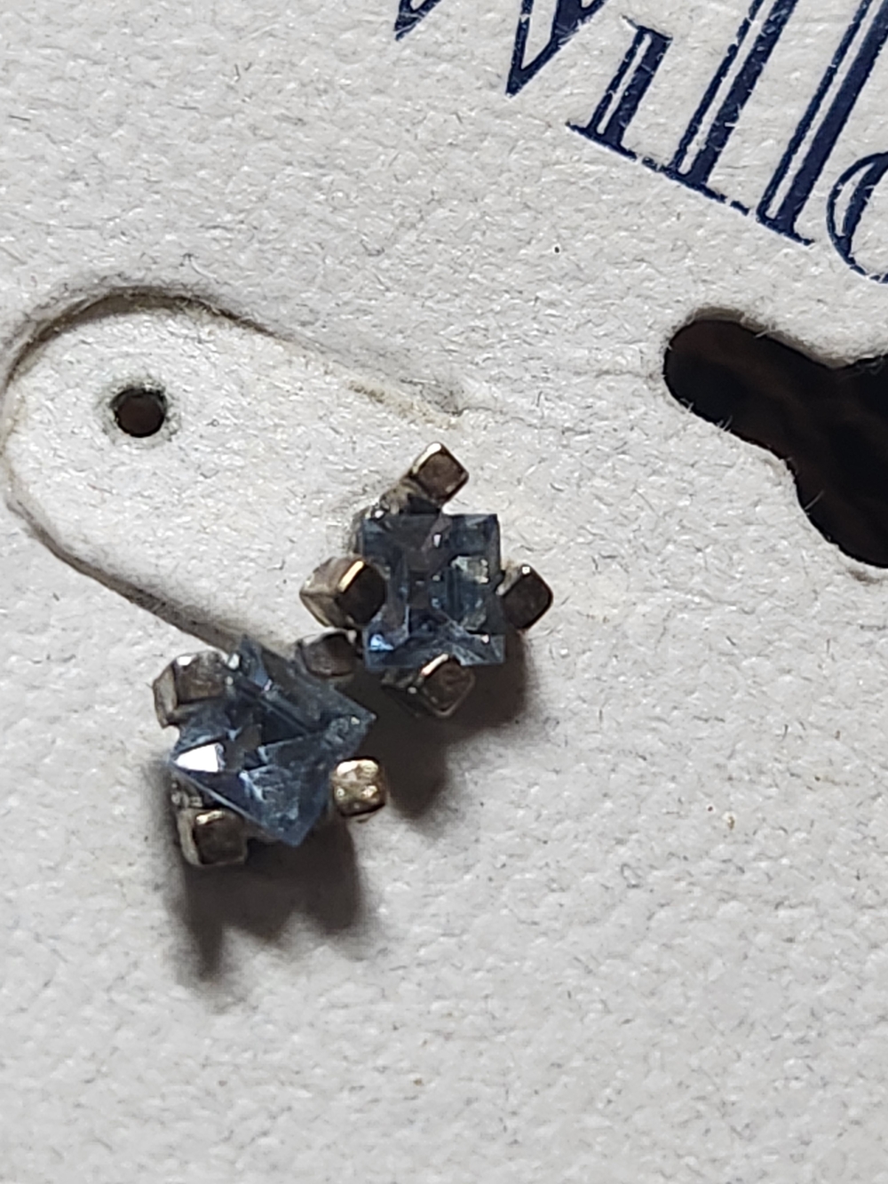 Monet Blue Crystal Faceted Drop Earrings - Picture 6 of 16